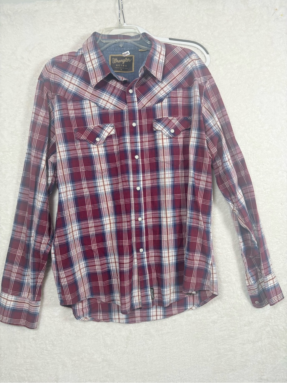 Wrangler Men’s Red Plaid Western Shirt XL 0646